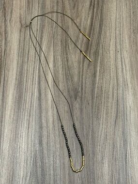Gorjana Blue and Gold Beaded Sliding Necklace